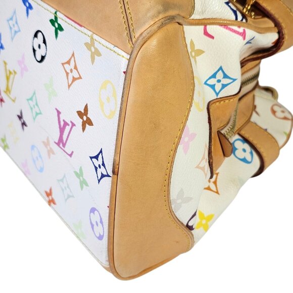 LOUIS VUITTON Takashi Murakami White Multicolor Claudia Speedy Satchel Shoulder - Picture 10 of 16